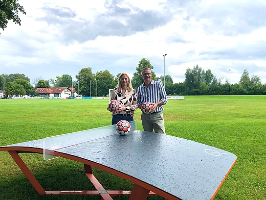 Einweihung der neuen Teqball-Platte