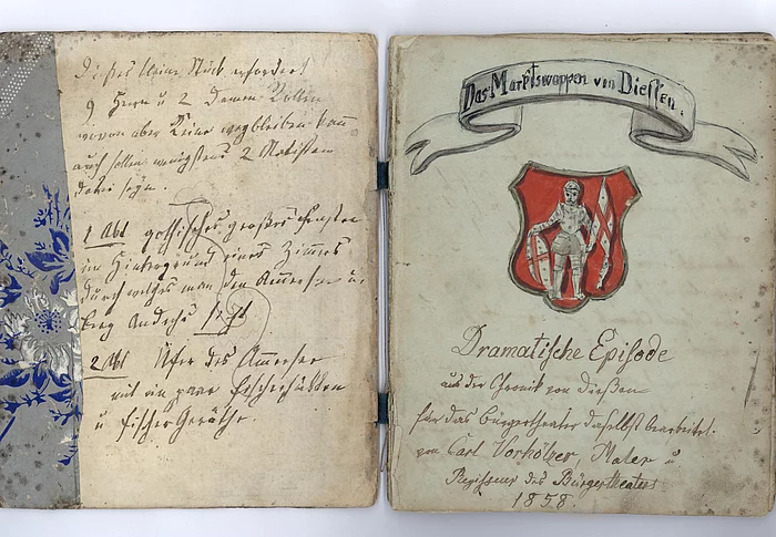 Handschriftliches Textbuch aus dem Jahr 1858