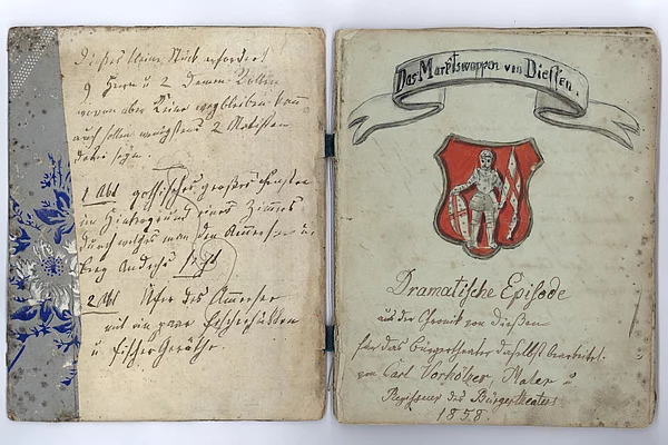 Handschriftliches Textbuch aus dem Jahr 1858