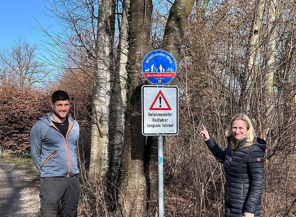 Gemeinsamer Verkehrsraum für Fußgänger und Radfahrer