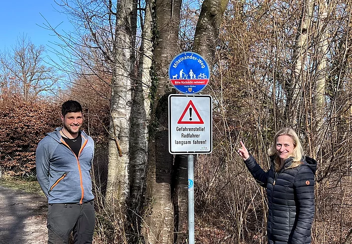 Gemeinsamer Verkehrsraum für Fußgänger und Radfahrer