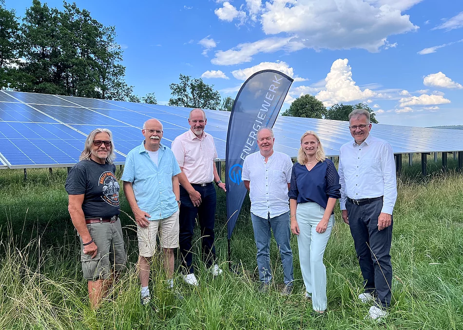 Auf dem Bild: Wolfgang Michalke, Dr. Wolfgang Weisensee, Joachim Koch, Manfred Bächler, Sandra Perzul und Albert Rösch