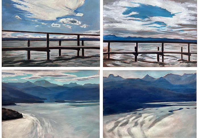 Martin Gensbaur, „Froschgartl“/„Paraplui“, Gouache/Ingres, 2025